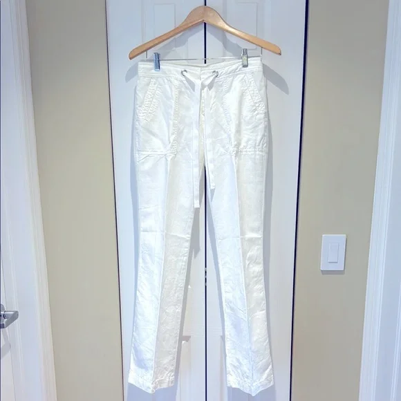 Banana Republic White Linen Pants Size 2 Ryan Fit - Picture 2 of 13
